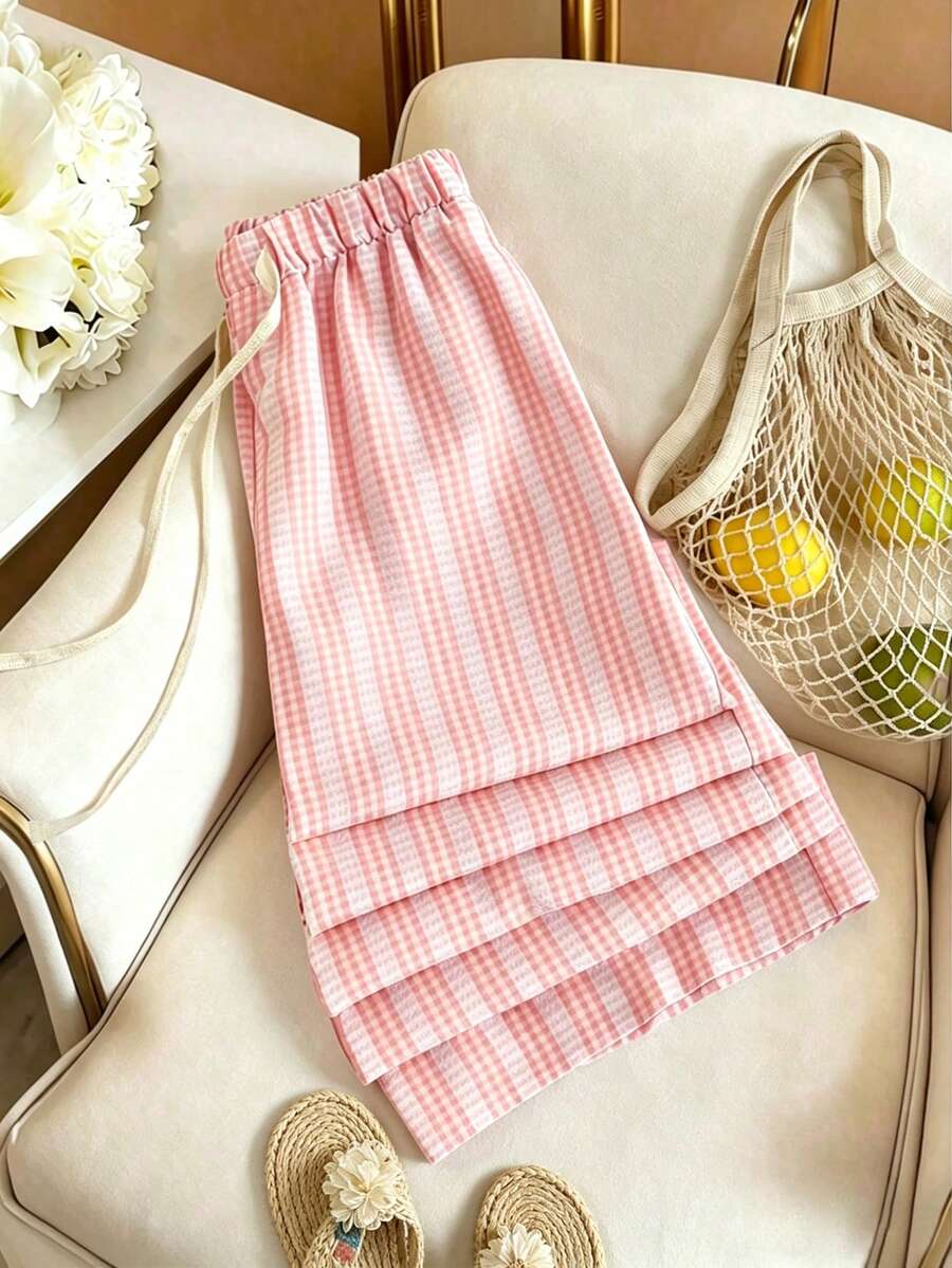 GlowEve Women's Casual Girlisim Pastal Drawstring Waist Pants Golf Autumn - Pink - View 1