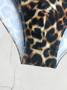 Manfinity KASUA Men's Summer Vacation Beach Leopard Print Briefs - Multicolor - View 5