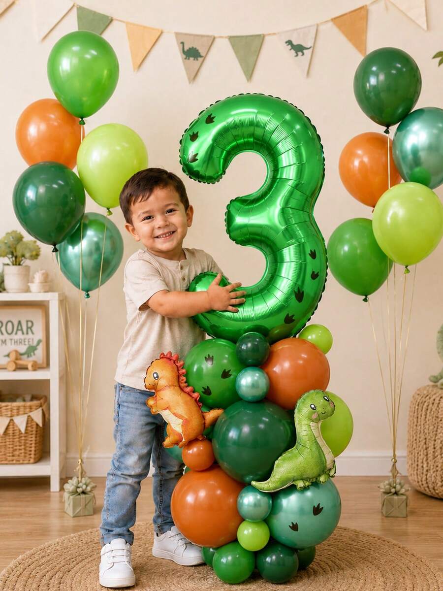 MINKOJA MINKOJA 41pcs Dinosaur Balloon Set With T-Rex Foil Balloons For Birthday Party Decorations, BabyShower, Party Supplies - View 1