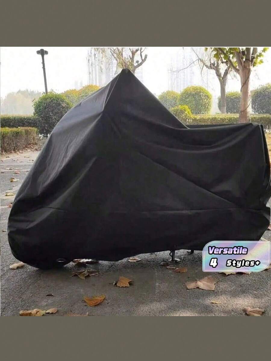 1PC Heavy Duty EVA All-Season Motorcycle Bicycle Cover - Waterproof, UV-Resistant, Snow-Proof, Fits Most Vehicles, Black & Gray, Outdoor Vehicle Protection, Fashionable Motorcycle Cover, UV-Resistant Covering - Multicolor - View 1