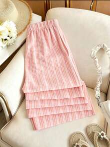 GlowEve Women's Casual Girlisim Pastal Drawstring Waist Pants Golf Autumn - Pink - View 2