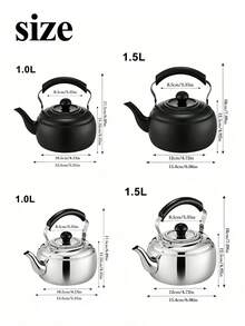 1 ấm trà bằng thép không gỉ có lưới lọc, dùng để pha và đun trà, dụng cụ nhà bếp bền chắc có tay cầm, thiết kế hiện đại, thích hợp cho nhà hàng, khách sạn, bếp từ, ấm đun nước thương mại. - Nhiều màu - Xem 10