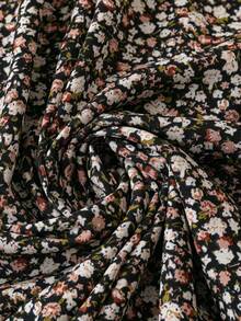 GlowEve Women's Elastic Waist Summer Elegant Vacation Style Ditsy Floral Skirt Maxi Women Skirt - Black - View 3