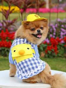 PETSIN Bộ 1 balo hình vịt hoạt hình cho thú cưng, quần áo hai chân, bộ đồ mỏng nhẹ mùa xuân hè thu cho chó mèo. - Nhiều màu - Xem 7