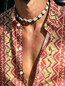 Rovax Men's Summer Casual Shirt, Personalized Bohemian Pattern Design, Versatile Casual Wear, Suitable For Outdoor And Daily Wear - Multicolor - View 4