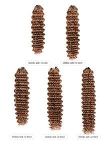 Boho Braids Miracle Knots 钩编真人发，100% Remy 真人发，羽毛线钩编发辫，沙龙级丝滑无缝隐形纯色 30# 羽毛钩编真人发，适合细软发质女性，微预环钩编真人发，深波浪处女发接发 - S30 - 查看 3