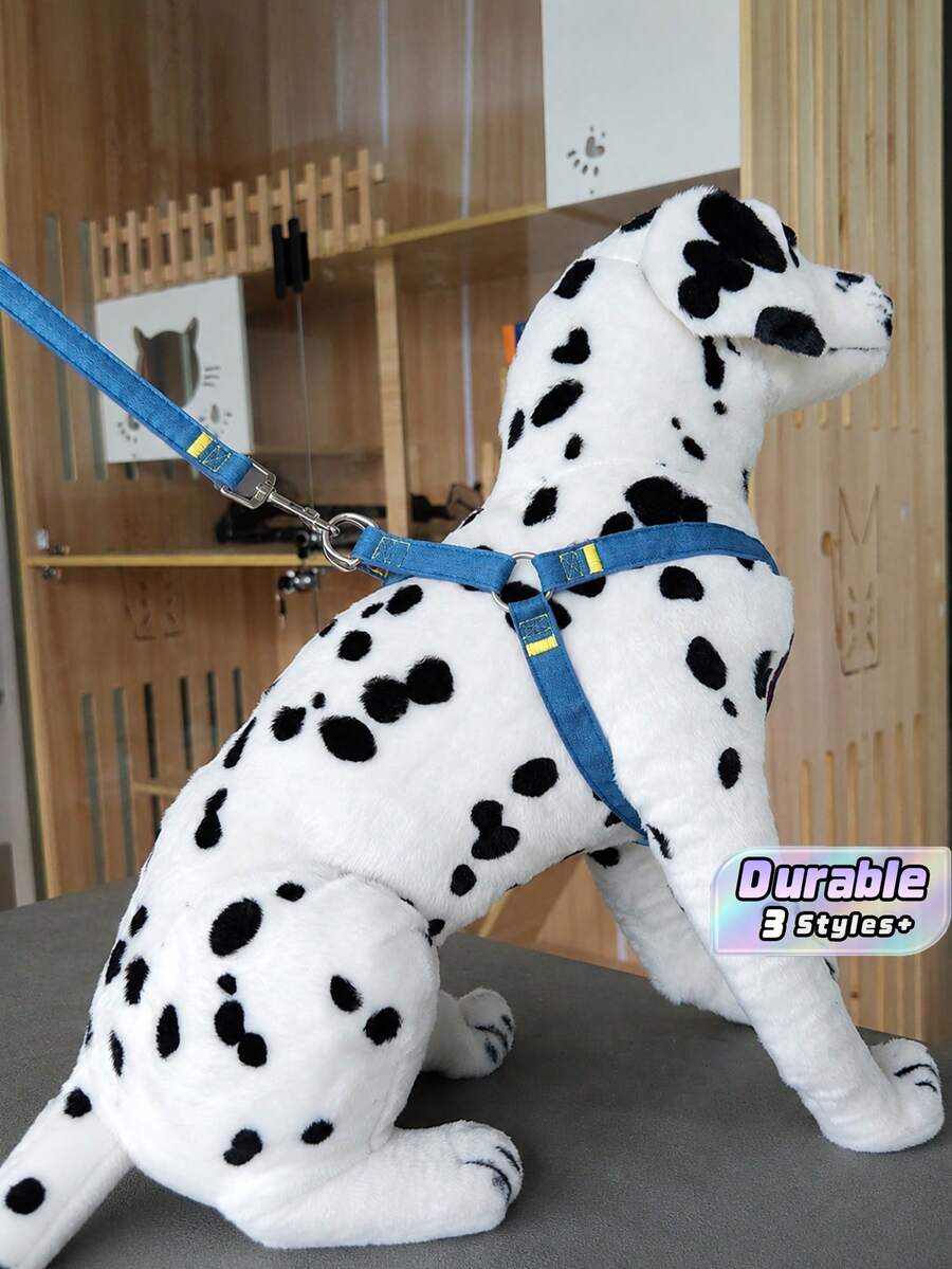 1 Set Colorful Pet Dog Harness And Leash, Adjustable Fashion Walking Vest For Small & Medium Dogs, Outdoor Reflective Puppy Harness & Leash Set, Stylish Dog Walking Gear - Multicolor - View 1