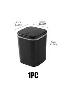 1/2个迷你垃圾桶带盖，小型桌面垃圾桶，塑料桌面废纸篓，旋转盖设计防止异味泄漏，可用于存放果皮和纸屑，保持桌面整洁，适用于浴室、家庭办公桌、咖啡桌、办公室、客厅、书房等场所。 - 多色 - 查看 7