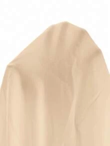 SHEIN Clasi 女款夏季休閒度假日常通勤素色缺口領蝙蝠袖寬鬆襯衫 - 卡其色 - 查看 8