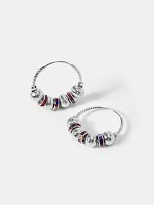 MOTF PREMIUM Stylish Gold Ball Diamond Earrings - Silver - View 6
