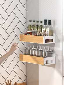 Magnetic Spice Rack For Refrigerators, Magnetic Spice Rack For Kitchen Storage, Multi-Functional Kitchen Organizer Rack That Requires No Drilling, Space-Saving Home Storage, Home Decor. - White - View 2