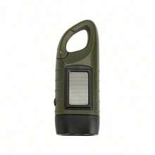1PC LED Flashlight Hand Crank Solar Powered Rechargeable Survival Gear Self Powered Charging Torch Dynamo For Fishing Boating Hiking - Multicolor - View 12