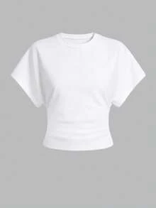 Airaco Women's Solid Color Fitted Cropped Crew Neck Top - Multicolor - View 3