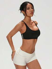 SHEIN Dewbera Áo lót thể thao Nữ - màu đen - Xem 5