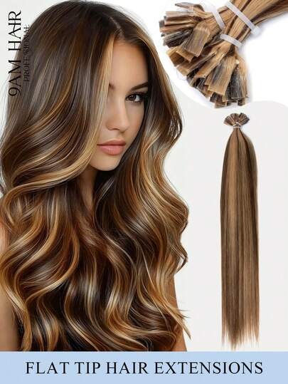 Tóc nối dày dặn, làm từ tóc thật, màu nâu sô cô la đến vàng caramel, dài 12-22 inch, phù hợp với nhiều kiểu tóc, thẳng tự nhiên, có thể nhuộm và uốn xoăn, thẳng mượt với phần đuôi dày, dễ uốn xoăn để tạo kiểu đa dạng, tăng thêm độ dày tự nhiên cho kiểu tóc hàng ngày.