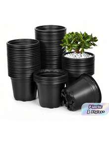 Plastic Flower Pot, Resin Round Garden Planter, Suitable For Seedlings And Flowers, Durable Lawn And Gardening Tool, Practical Spring Essentials - Multicolor - View 1