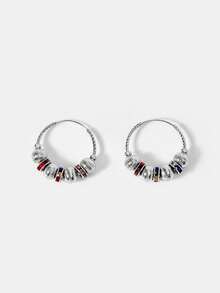 MOTF PREMIUM Stylish Gold Ball Diamond Earrings - Silver - View 2