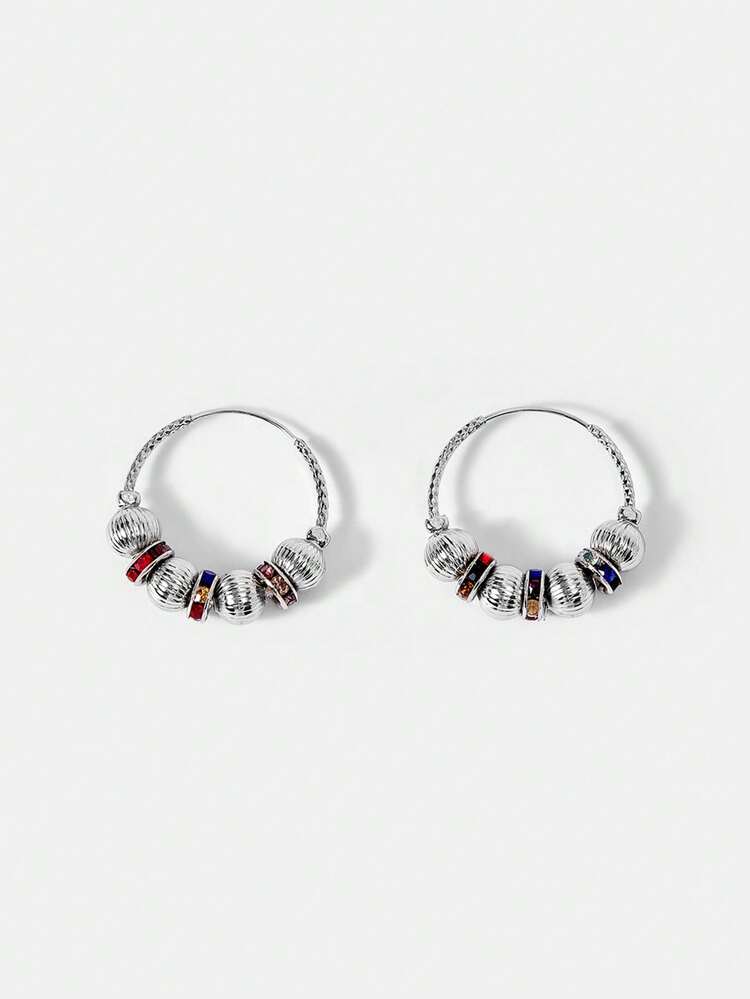 Stylish Gold Ball Diamond Earrings