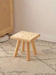 1pc Handmade Small Cookie Wooden Chair Multifunctional Stool For Bedroom Playroom Eating Reading Shoe Changing Christmas Stocking Fillers Holiday Gift Ideas Must Haves - Multicolor - View 17
