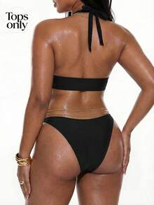 Oceva 2026 Nuovo Costume da Bagno Donna Elegante e Sexy con Accessorio Metallico Traforato, Laccio Alla Nuca e Stile Minimalista, Adatto per Vacanze al Mare, Taglie Comode - nero - Visualizzare 2