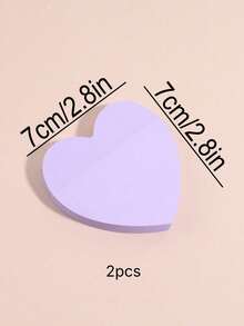 100 Sheets Of 1-Book Creative Purple Heart Sticky Notes, Cartoon Cutie Valentine's Day Stationery Gift Message Notepad - Purple - View 4