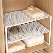 2pcs/1pc Rak Organizer Lemari Multifungsi yang Dapat Diperluas - Rak Penyimpanan Pakaian Logam Kokoh dengan Tinggi yang Dapat Diatur, Cocok untuk Rumah, Kantor, Toko Ritel, Dapur, Kamar Tidur, Meja, Rak Sepatu, Rak Buku, Rak Lemari Pakaian, Pengorganisasian Rumah & Kantor - View 4