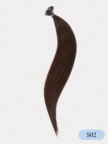 Flat Tip Hair Extensions Human Hair,Dark Brown Color,12-22InchSet For Types,Natural Straight,Versatile Styling Options,Silky Straight With Thick Ends,Add Length For Wedding, Lightweight And Soft,Adds Volume For Everyday Wear,Easy Style And Maintain - S02 - View 3