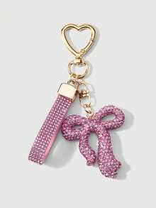 ROMWE Kawaii 1 Ins Sweet And Versatile Multi-Color Shiny Soft Ceramic Rhinestone Colorful Bow Nylon Wristband DIY Love Keychain Bag Pendant Pendant, Holiday Gift - Multicolor-9 - View 20