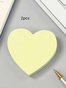 100 Sheets Of 1-Book Creative Purple Heart Sticky Notes, Cartoon Cutie Valentine's Day Stationery Gift Message Notepad - Purple - View 8
