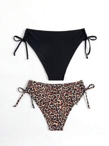 Swim Vcay Back To School Women's Summer Side Tie 2-Piece Swimwear Set - Multicolor - View 2