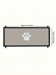 Expandable Pet Gate With PVC Mesh – No-Step Design, Easy Installation, Indoor/Outdoor Dog Cat Barrier, Ideal For Stairs Safety - Black - View 11