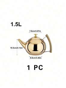 1pc Stainless Steel Tea Kettle With Filter - Induction Cooker Compatible - Silvery/Golden Finish - Perfect For Coffee And Tea Lovers - Hotel Quality - Drinkware And Tea Accessories - Multicolor - View 14