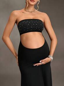 Cheriluna Maternity Trang phục chụp ảnh bà bầu - màu đen - Xem 6