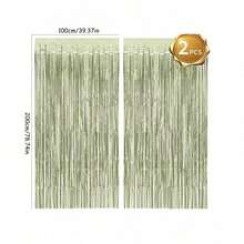1/2/3 Piecesgreen Foil Curtains, Elegant And Unique, Suitable For Decorations Of Halloween, Christmas, Weddings, Birthday Party Backdrops And Photo Booths - Multicolor - View 8