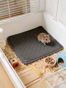 2Pcs Washable Non-Slip Absorbent Quick-Dry Reusable Pee Pad For Hamster & Rabbit – Small Pet Urine Mat Bedding, All-Season - Grey - View 6