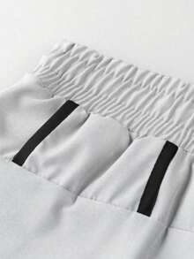 Gym Rark Men's Contrast Trim Letter Print Knotted Summer Sports Shorts, Gym, Holiday - White - View 4