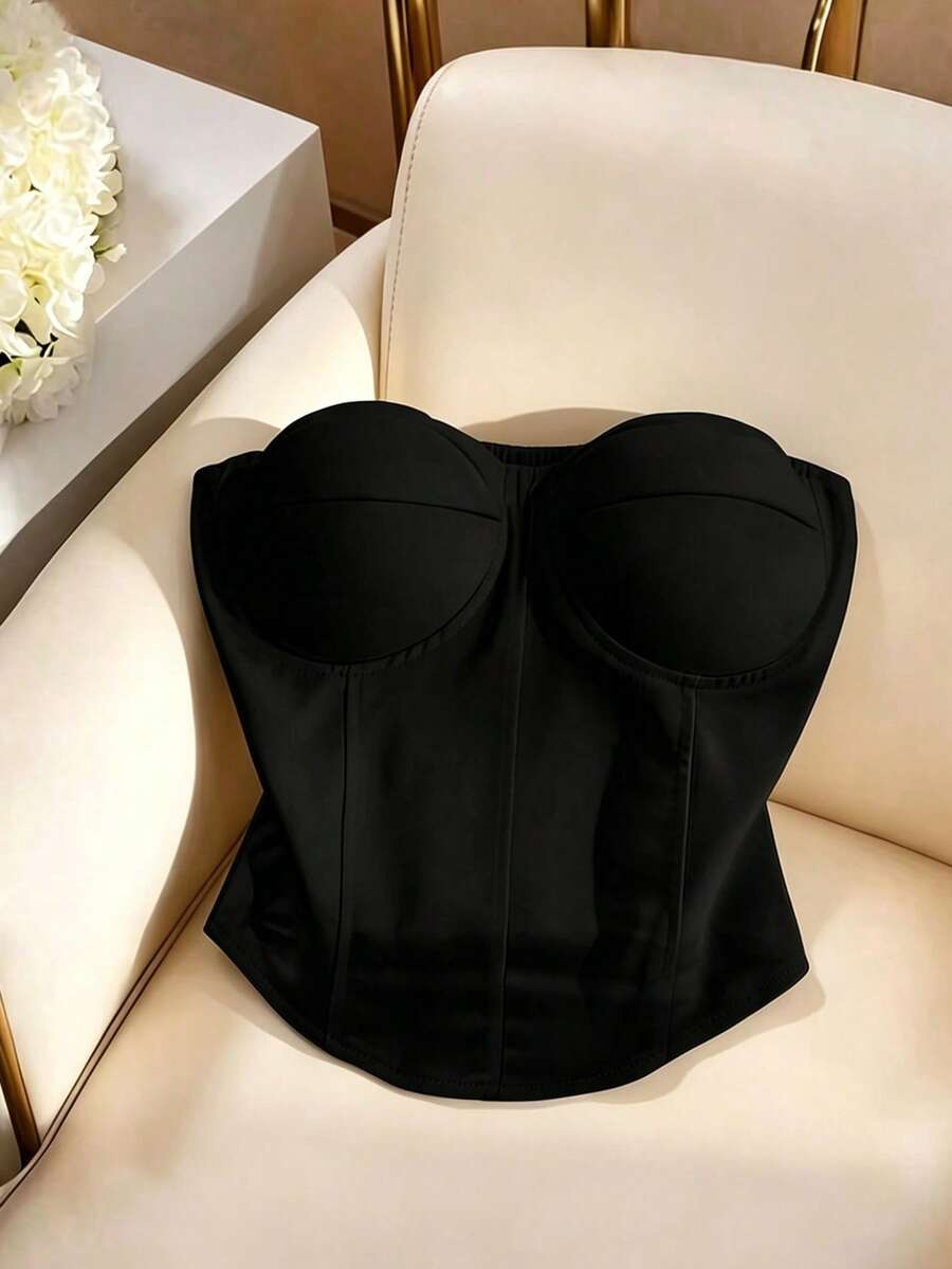 GlowEve 女式白色露肩上衣,春夏新品 - 黑色 - 查看 1