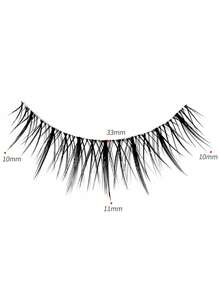 10PCS Mixed-Asian Curly Lashes Tinted Naturalistic One-Piece Eyelashes, Wispy Cross-Border Layered Half Strip Lashes For Women Natural Daily Look, Office, School, Vacation, Beach, Date Night - Reusable Comfortable Lashes, Beginner Friendly, Soft Band, Fluffy Volume, Cat Eye - Fluffy Lashes - View 6