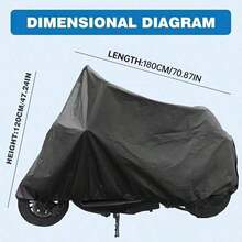 1PC Heavy Duty EVA All-Season Motorcycle Bicycle Cover - Waterproof, UV-Resistant, Snow-Proof, Fits Most Vehicles, Black & Gray, Outdoor Vehicle Protection, Fashionable Motorcycle Cover, UV-Resistant Covering - Multicolor - View 12