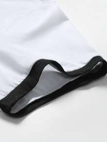 Manfinity Homme Men's Casual Daily Commute Simple Contrast Trim Pocket Short Sleeve T-Shirt, Summer, Holiday - White - View 5