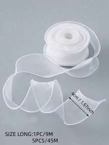 White Chiffon Ribbons, Transparent Sheer Silk Thread Ribbons For Sewing, Gift Packaging, Handicrafts, Wedding Bouquets, Invitations, Home Decoration, Floral Arrangement, DIY Party Supplies, Elegant Gift Wrapping, Wedding Favor Decoration, Premium Craft Ribbon, Sheer Bridal Ribbon, Handmade Decor, Holiday Christmas Decorations, Scrapbooking Embellishments, Luxury Event Decor, Bulk Ribbon For Professionals - White - View 11