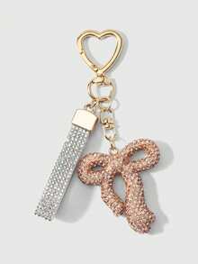 ROMWE Kawaii 1 Ins Sweet And Versatile Multi-Color Shiny Soft Ceramic Rhinestone Colorful Bow Nylon Wristband DIY Love Keychain Bag Pendant Pendant, Holiday Gift - Multicolor-9 - View 19