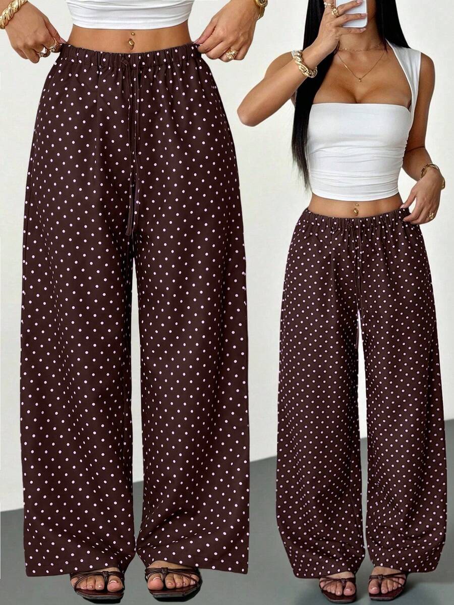 SHEIN PETITE 黑色性感復古蕾絲女款褲襪,適合派對與外出穿著 - 棕色 - 查看 1