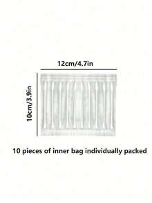 100pcs/Bag, Individually Wrapped, Travel Portable, Single Swab Is Portable To Carry, Double Headed Swab, One End Pointed And One End Rounded, Cleaning Make Up Remover Swab For Both Men And Women Accessories, Face Towel, Cotton Buds - White - View 19