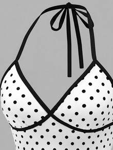 SHEIN ICON 女士Y2K夏季撞色樱桃印花露背吊带可爱背心 - 白色 - 查看 4