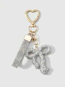 ROMWE Kawaii 1 Ins Sweet And Versatile Multi-Color Shiny Soft Ceramic Rhinestone Colorful Bow Nylon Wristband DIY Love Keychain Bag Pendant Pendant, Holiday Gift - Multicolor-9 - View 21