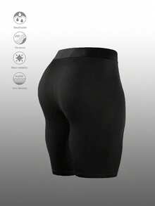Gym Rark Men's Wing Print Contrast Color Elastic Waist Slimming Sports Tight Shorts, Gym - Black - View 2