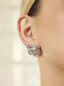 MOTF PREMIUM Pendientes de botón con diseño en espiral - Plateado - Ver 1