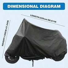 1PC Heavy Duty EVA All-Season Motorcycle Bicycle Cover - Waterproof, UV-Resistant, Snow-Proof, Fits Most Vehicles, Black & Gray, Outdoor Vehicle Protection, Fashionable Motorcycle Cover, UV-Resistant Covering - Multicolor - View 13