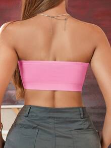 SHEIN Women's Seamless Wireless Bra Without Padding Or Underwire - Pink - View 2
